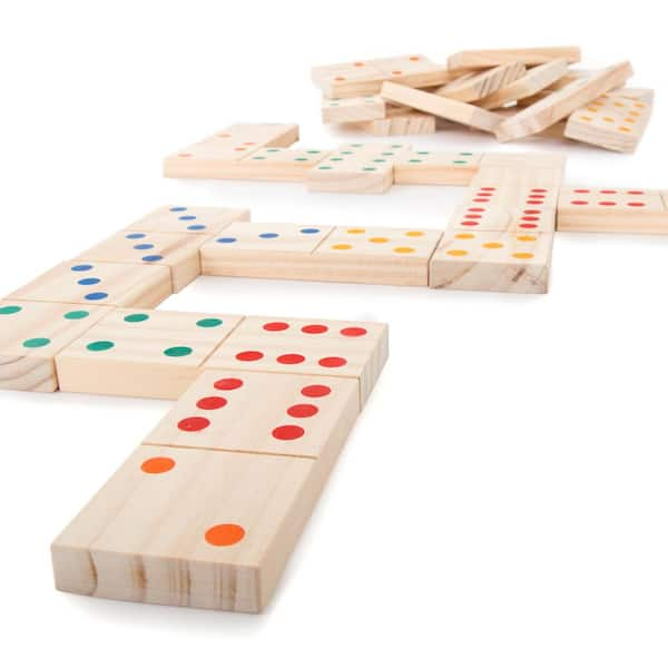 Hey! Play! 28-Piece Double-Six Dominoes Set with Case HW3500038 - The Home  Depot