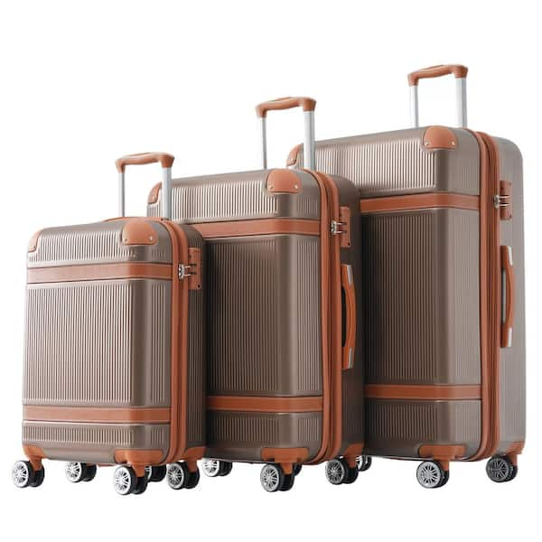 Merax Coppery Lightweight 3-Piece Expandable ABS Hardshell Spinner 8 ...