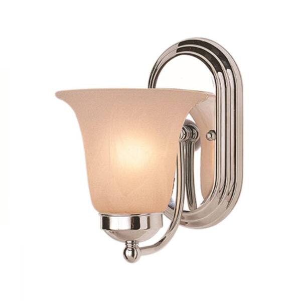 Bel Air Lighting Cabernet Collection 1-Light Polished Chrome Sconce with White Marbleized Shade