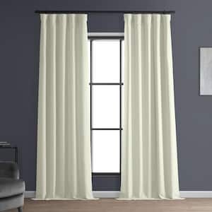Gravity Ivory Italian Faux Linen Room Darkening Curtain - 50 in. W x 120 in. L (1 Panel)