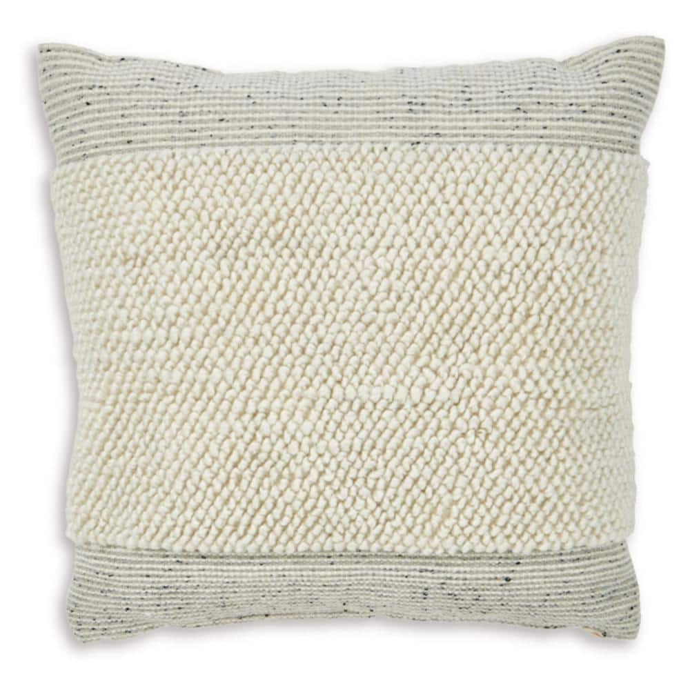 Nordic Off-White Popcorn Stitch Square Throw Pillow