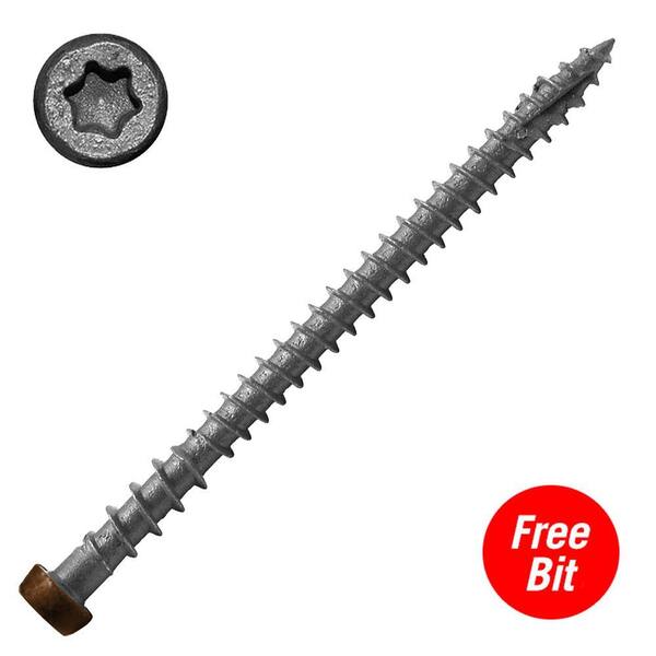 DeckLok #10 x 2-3/4 in. Star Drive Self-Countersinking Flat Head ACQ Compatible River Rock Composite Deck Screws (350 per Pack)