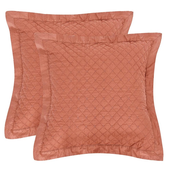 LEVTEX HOME Austin Clay Quilted Linen/Cotton Euro Sham (Set of 2)