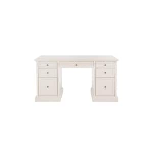 Royce 61 in. Rectangular Polar Off-White Executive Desk