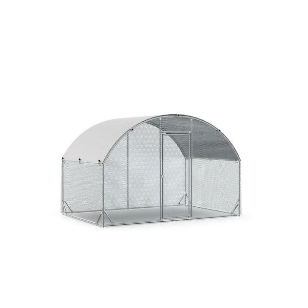 Amucolo 10 ft. x 6.5 ft. Metal Chicken Coop, Walk-in Chicken Run with Waterproof and Anti-Ultraviolet Cover