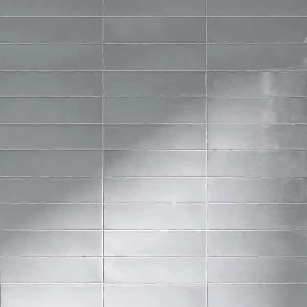 MOLOVO Rustic Light Grey 2.95 in. x 11.81 in. Polished Ceramic Subway Wall Tile (10.76 sq. ft./Case)