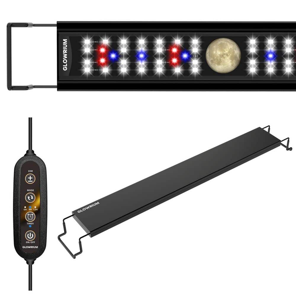 BeamBox 12-17 in. Black Indoor LED Grow Light for Aquarium with Full  Spectrum 6500K Daylight and Moonlight Modes XM728-11 - The Home Depot, image size:1000x1000
