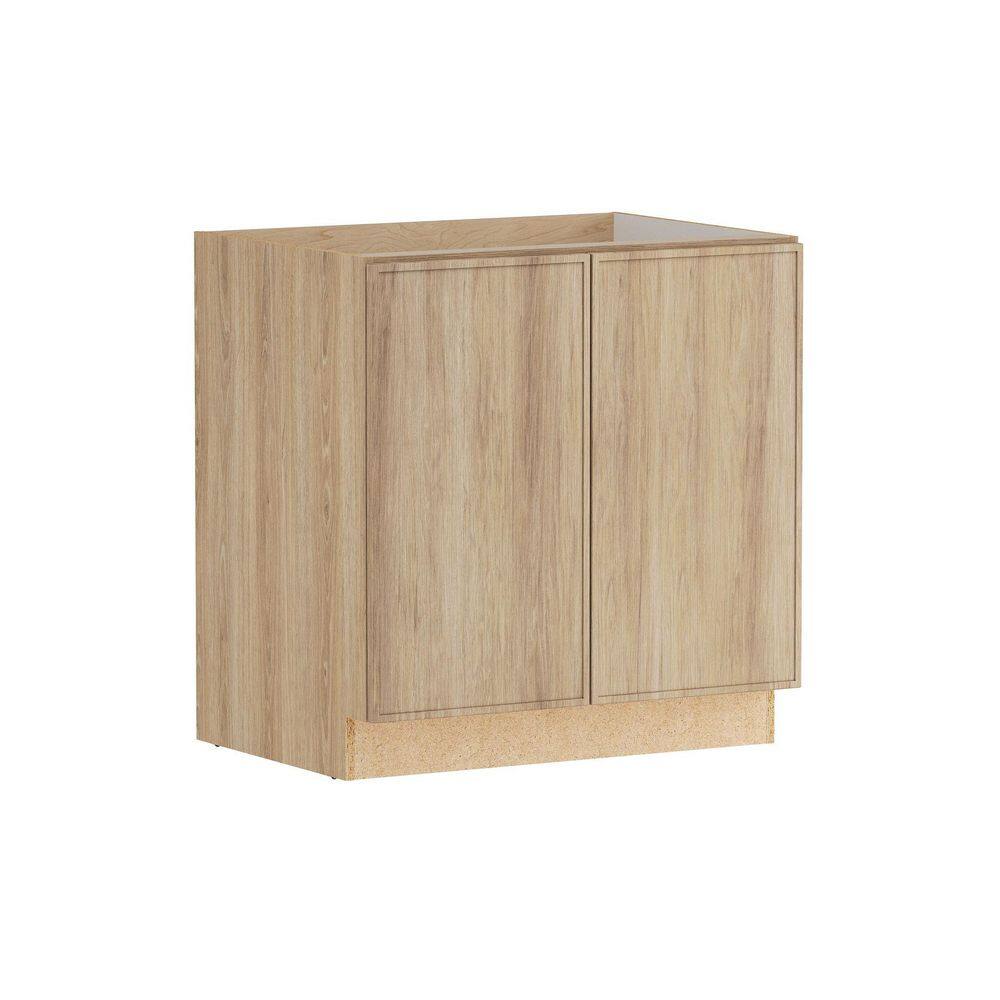 Designer Series Renly 33 in. W x 24 in. D x 34.5 in. H Assembled Slim Shaker Full Door Height Base Cabinet in Sandstone price history on PriceWatchPro