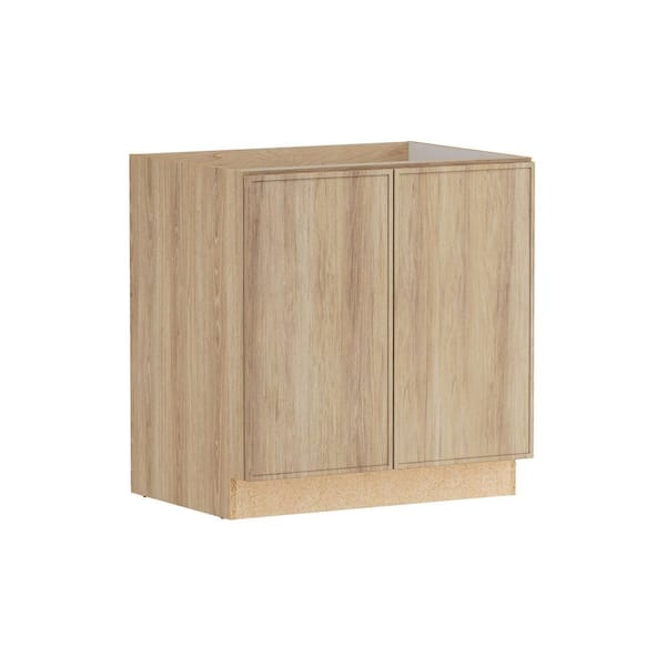 Designer Series Renly 33 in. W x 24 in. D x 34.5 in. H Assembled Slim Shaker Full Door Height Base Cabinet in Sandstone