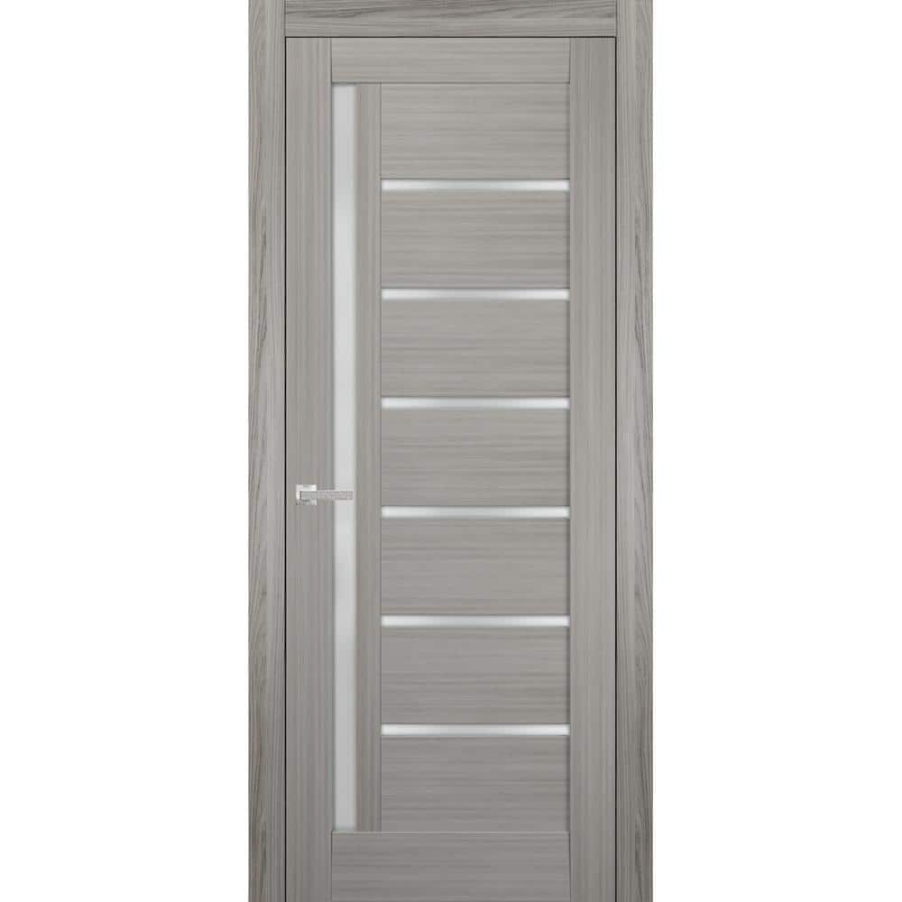 4088 24 in. x 96 in. Left/Right Frosted Solid MDF Gray Finished Pine Wood Single Prehung Interior Door with Hardware price history on PriceWatchPro