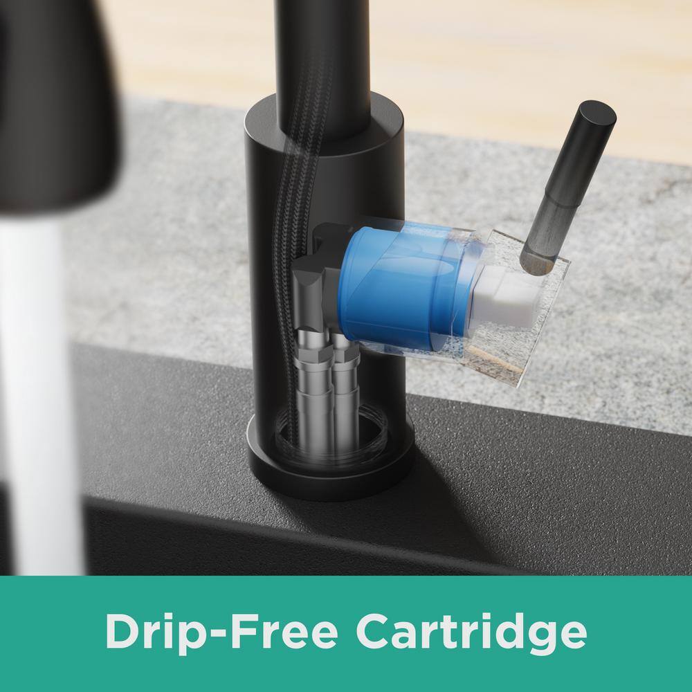 Matte Black Stainless Steel Pull-Down Kitchen Faucet