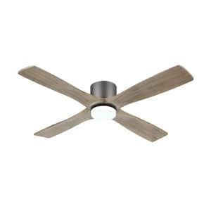 54 in. LED Indoor Gray Ceiling Fan with Remote