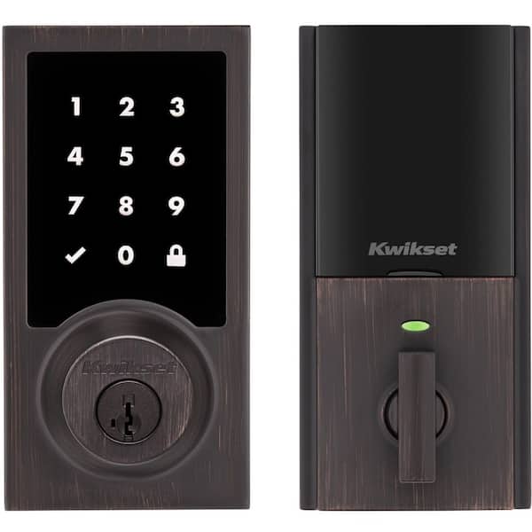 HomeConnect 918 Venetian Bronze Contemporary Z-Wave Long Range Enabled Touchscreen Smart Lock w Convenient Keyless Entry