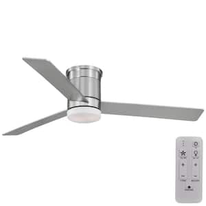 Conjure 52 in. Indoor Brushed Nickel Ceiling Fan with Adjustable White Integrated LED with Remote Included