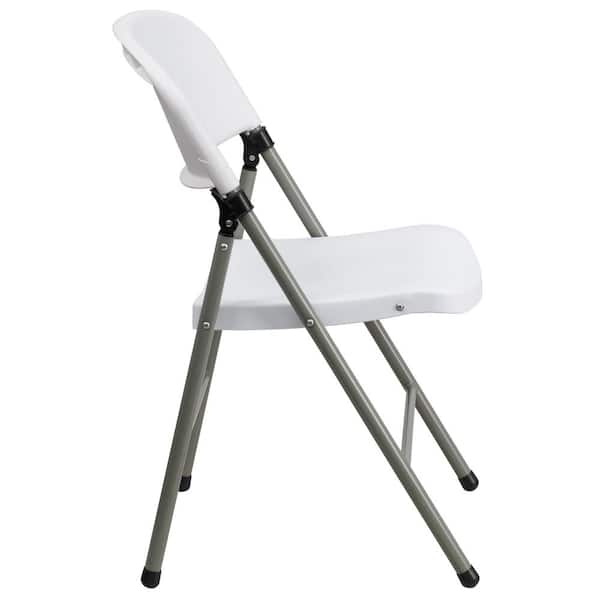 Flash Furniture Hercules Series White Plastic Seat with Metal 