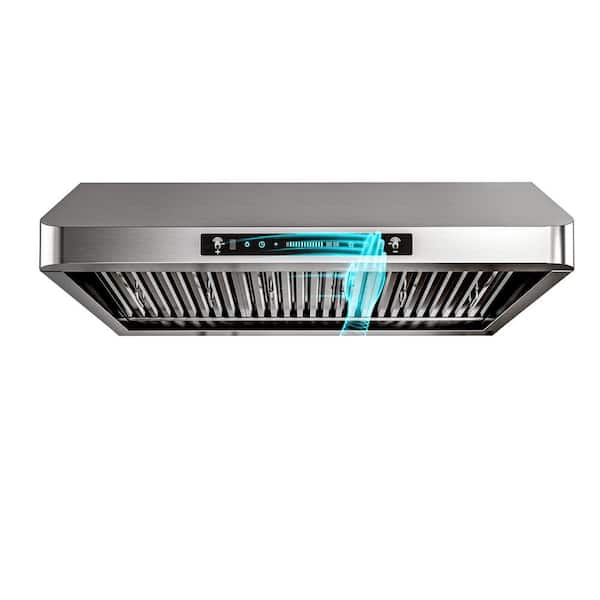 42 in. 900 CFM Ducted Under Cabinet Range Hood in Stainless with 3-Venting Options, Touch and Gesture Control, Remote