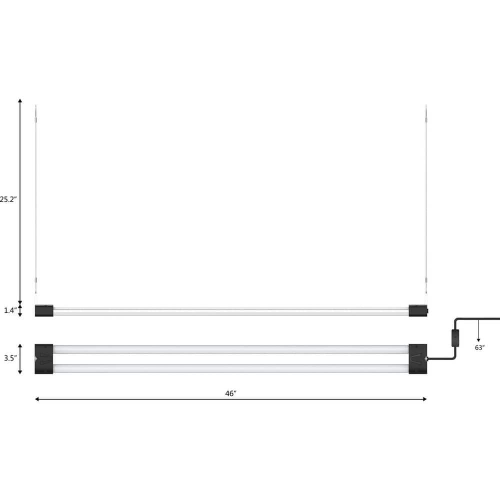 BoostGro 4FT Black LED Grow Light with Full Spectrum and Red Light