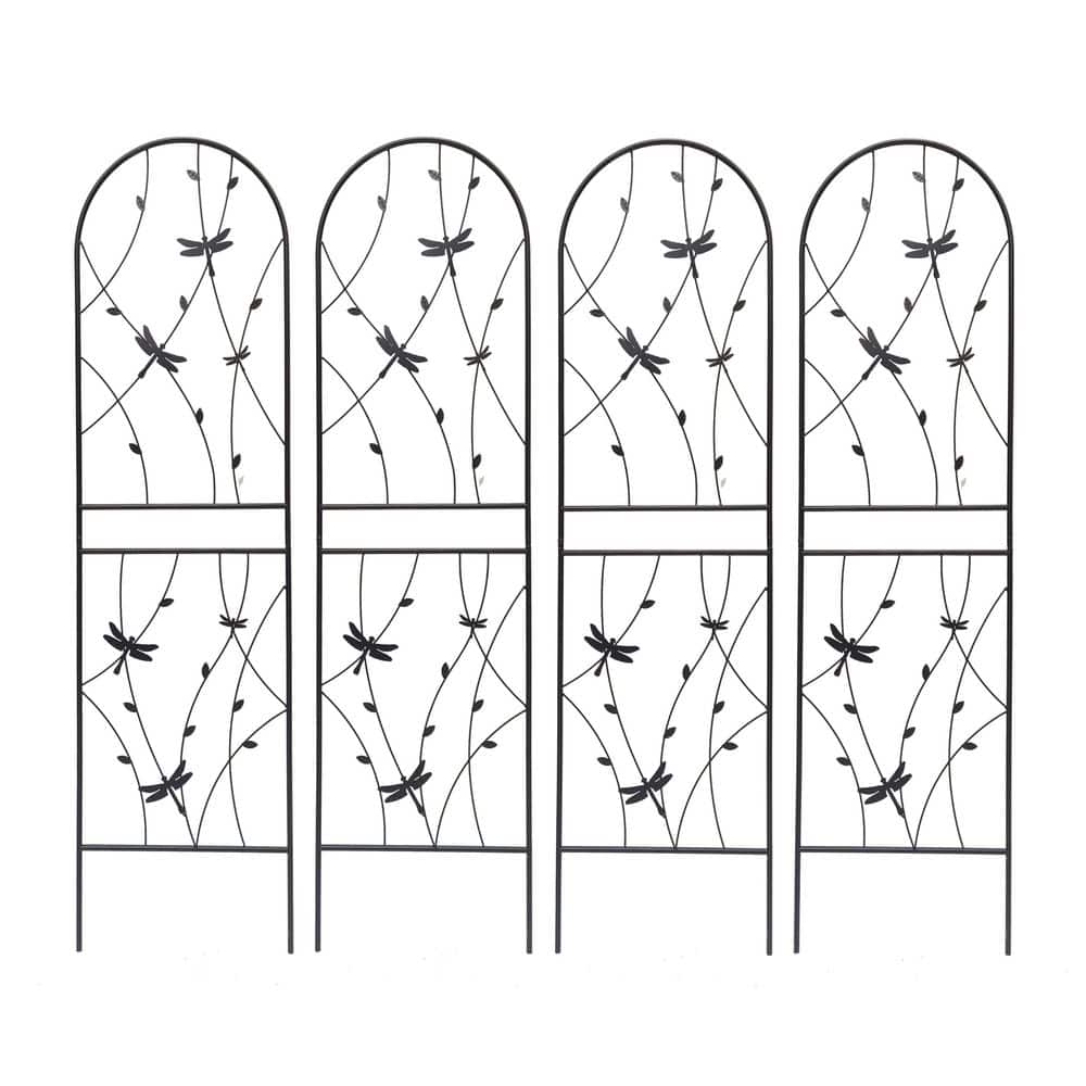 4-Piece Black Metal Garden Trellis 19.7 x 71 in. Rustproof Trellis for Climbing Plants Outdoor Rustproof Plant Support price history on PriceWatchPro