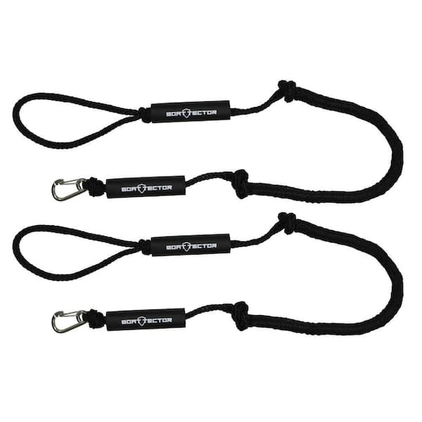 Extreme Max BoatTector PWC Bungee Dock Line Value 2-Pack Black 5ft 3006.3095