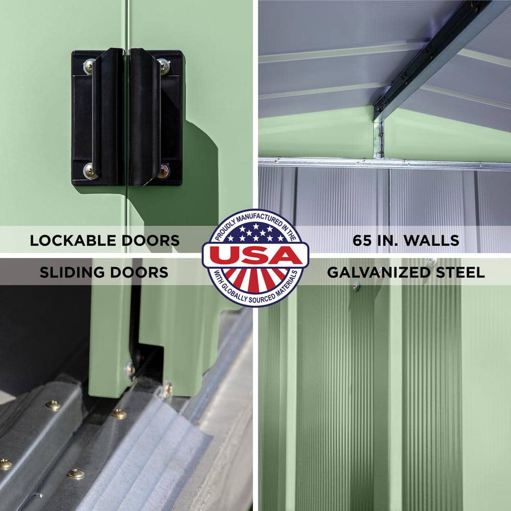 Sage Green 10' x 12' Galvanized Steel Storage Shed Kit