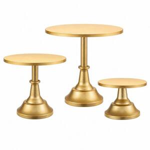 3 Pack 1-Tier Gold Metal Cake Stand Dessert Cake Display Stand for Wedding Birthday Party Baby Shower, Anniversary