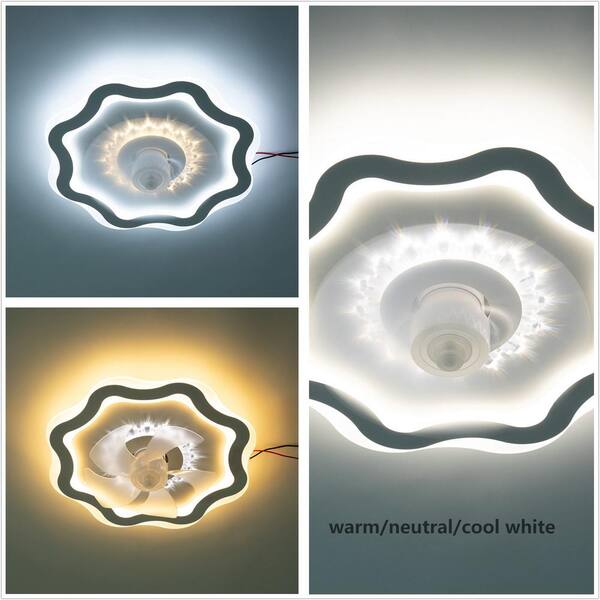 OUKANING 19 in. Modern Integrated LED Indoor Flower Shape OUKANING 19 in. Modern Integrated LED Indoor Flower Shape