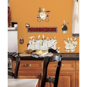 18 in. x 40 in. Chefs 17-Piece Peel and Stick Wall Decals