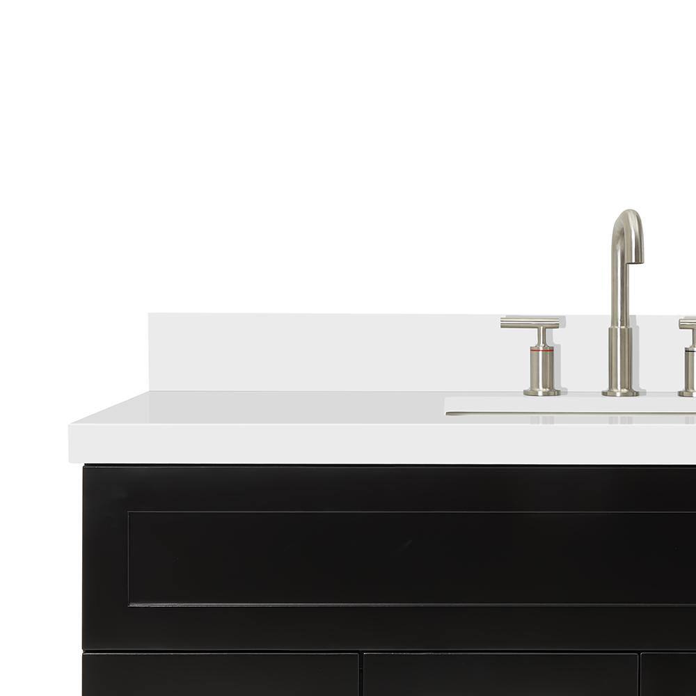 Hamlet 49" Black Wood Vanity with White Quartz Top