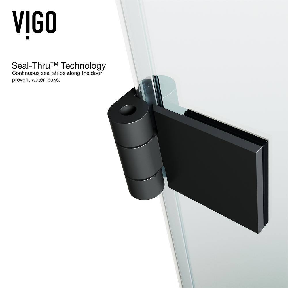 Rialto 34" W x 58" H Frameless Matte Black Tub Door