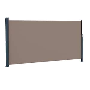 118 in. x 71 in. Terrace Windshield Isolation Canopy Side Sun Shade in Brown