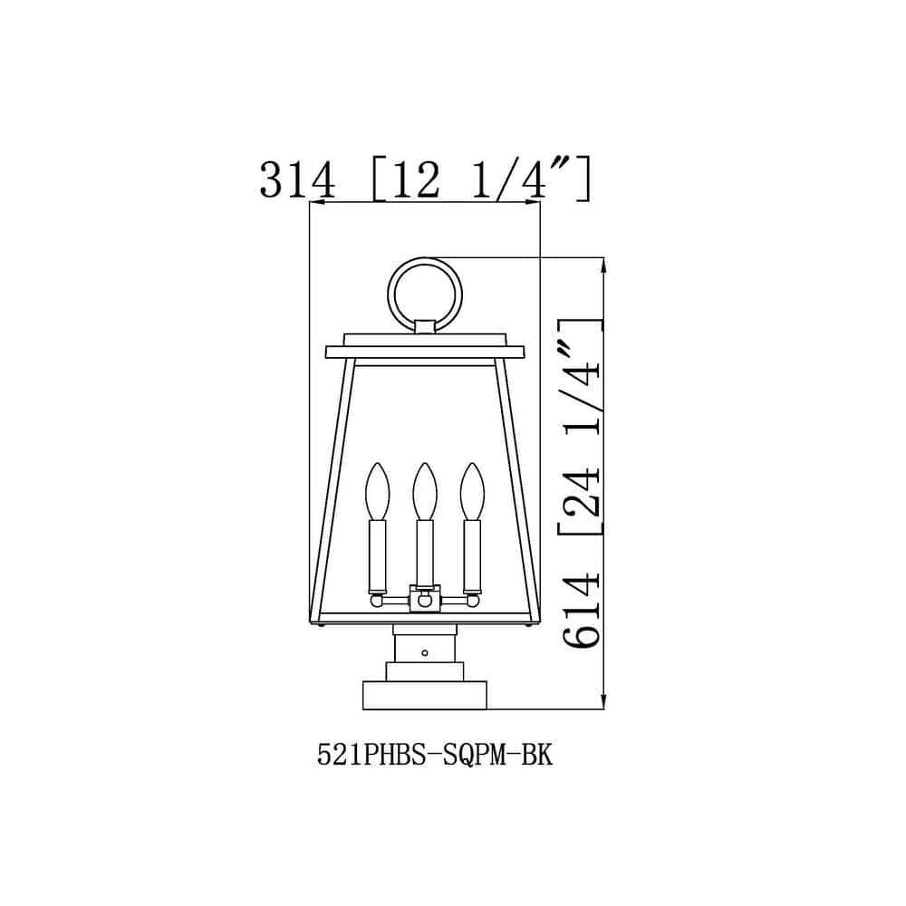 Broughton Black Aluminum and Glass Outdoor Lantern