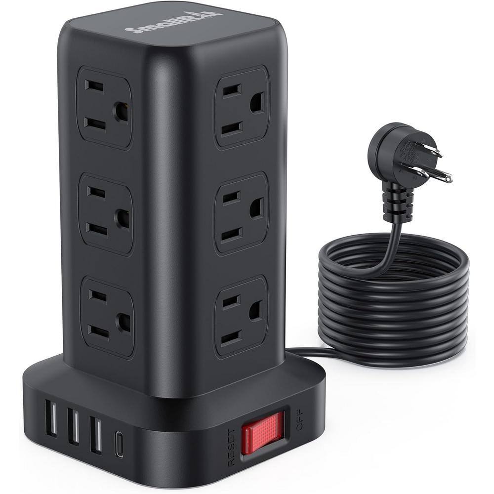 12-Outlet Power Strip Surge Protector with 10 ft. Extension Cord and USB Ports in Black price history on PriceWatchPro