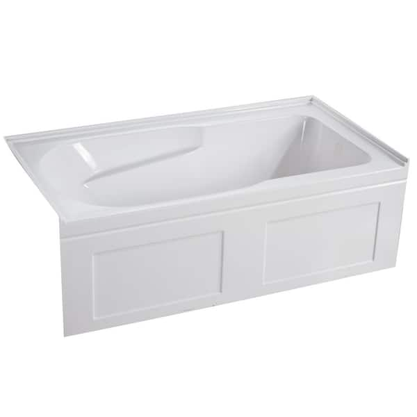 Aqua Eden Modern 5 ft. Acrylic Right-Hand Drain Rectangular Alcove Bathtub in White