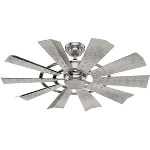 Crescent Falls 44 in. Indoor/Outdoor Galvanized Ceiling Fan with Wall Control