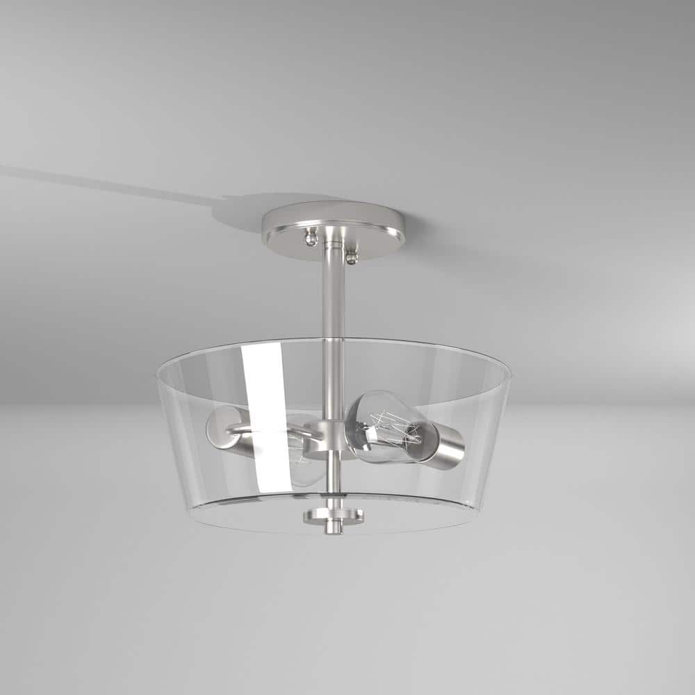 Satin Platinum 10" Globe Indoor/Outdoor LED Flush Mount