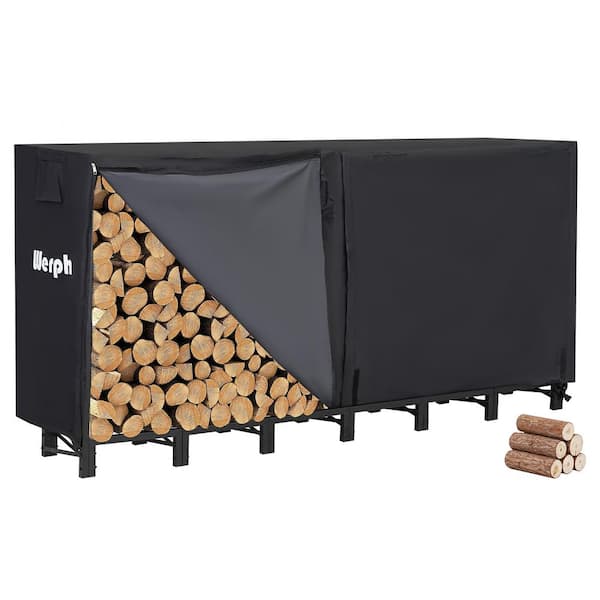 8 FT Firewood Rack Outdoor, Heavy Duty Indoor& Outdoor Firewood Storage Rack, Outdoor Firewood Rack with Cover