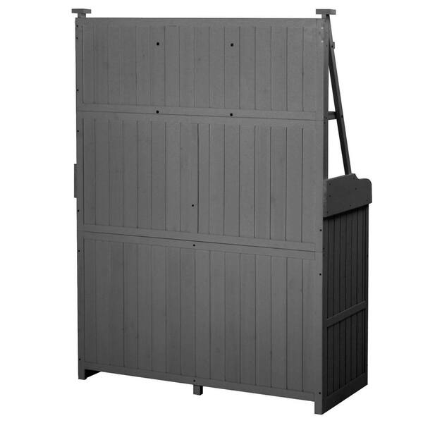 Unbranded - Fir Wood Series 47.2 in. W x 65 in. H Gray Potting Bench Workstation with Storage Shelves, Drawer and Cabinet (1 Pack)