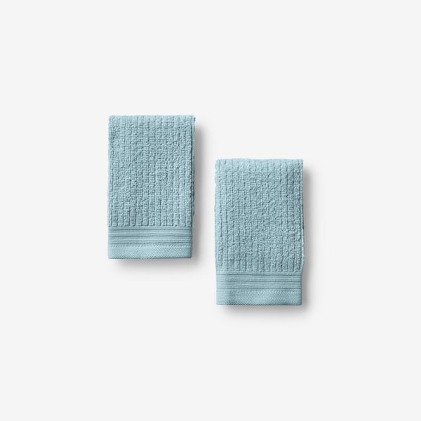 Soho Living 2 Bath 2 Hand 2 Tip / 5 Washcloth Towel Set Dotted Green Beige  White