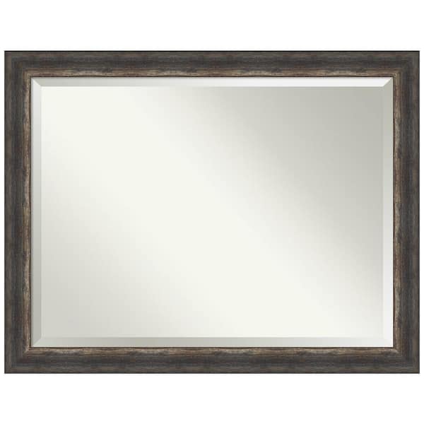 Amanti Art Bark Rustic Char 45 in. H x 35 in. W Framed Wall Mirror