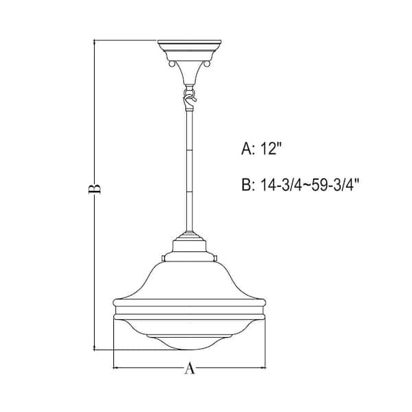 Huntley 1-Light Satin Nickel Farmhouse Schoolhouse Pendant White Glass
