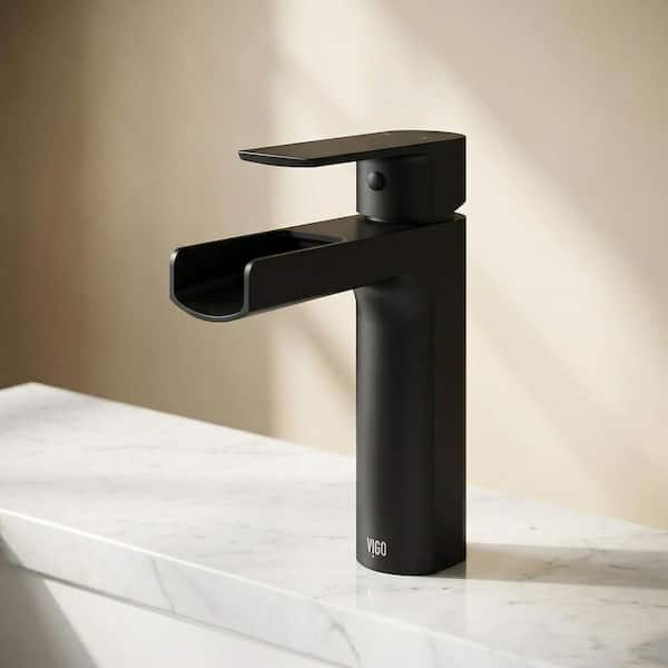 Ileana Single Handle Single-Hole Bathroom Faucet in Matte Black