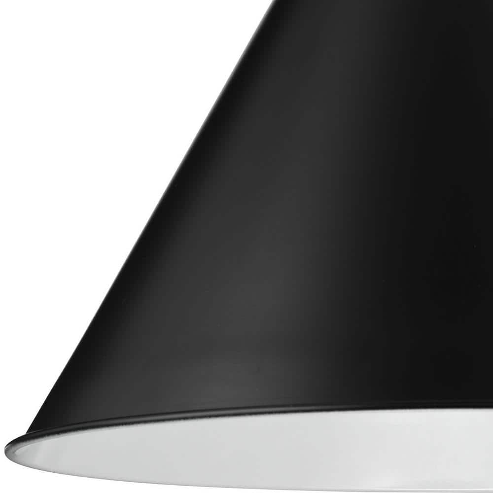 Hinton Matte Black 16" Cone Pendant Light