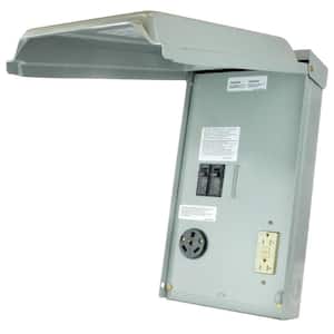 RV Panel with 30 Amp RV Receptacle and 20 Amp GFCI Receptacle