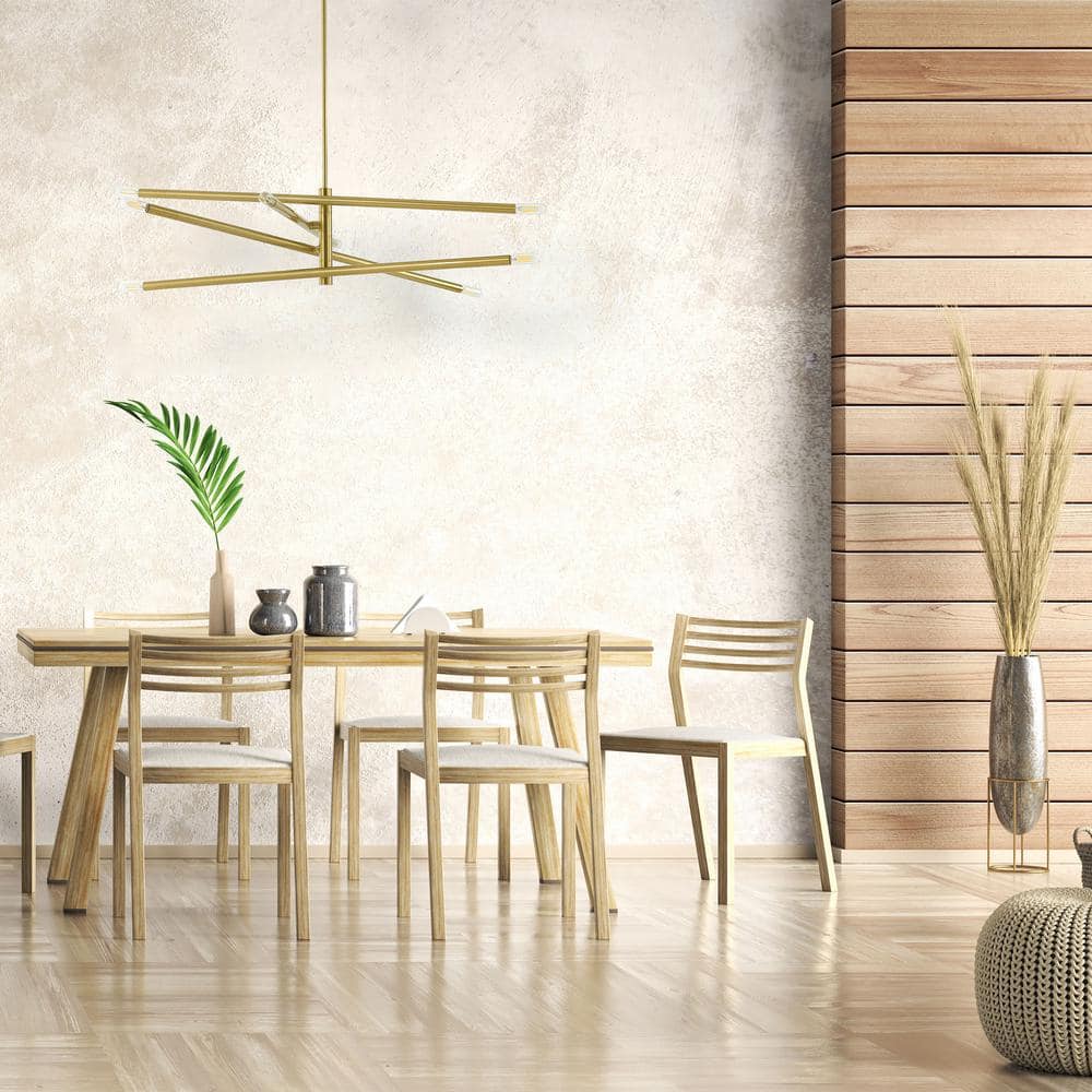 Aged Brass 8-Light Linear Indoor/Outdoor Pendant