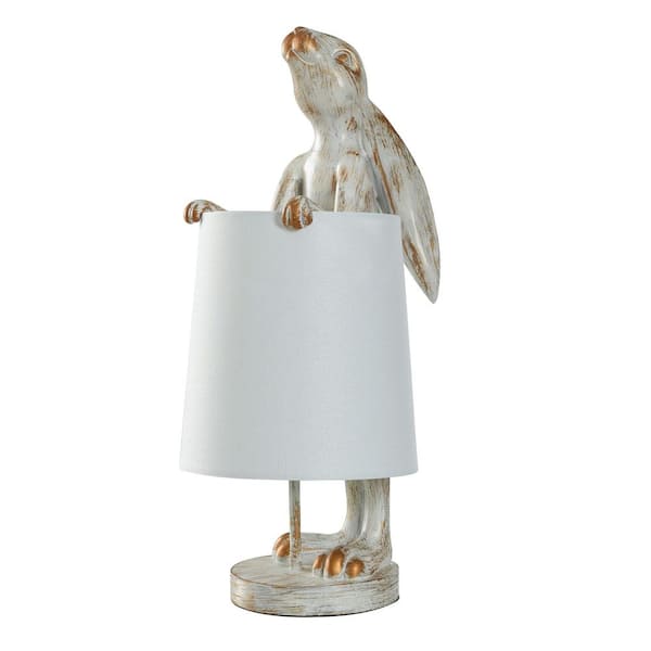 StyleCraft Malta 23 in. White Washed Light Copper Rabbit Traditional Lamp