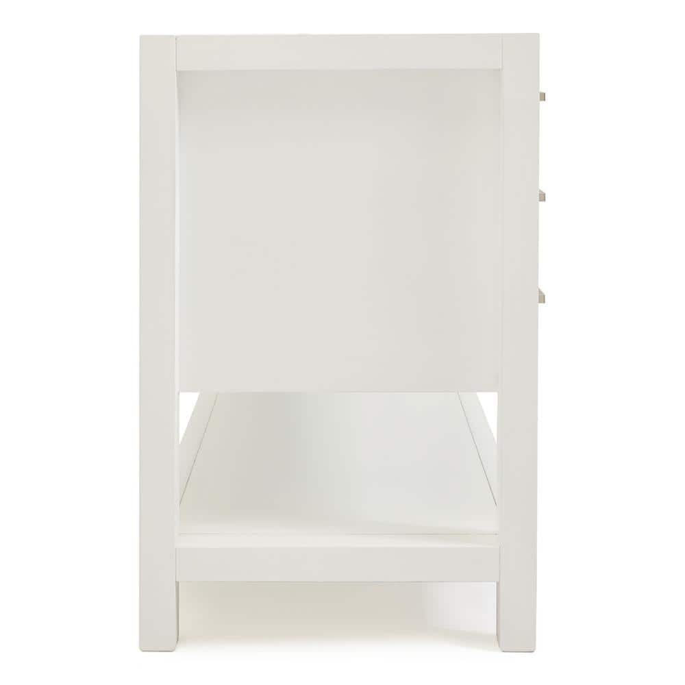 White Solid Wood Freestanding Single Bathroom Vanity Base