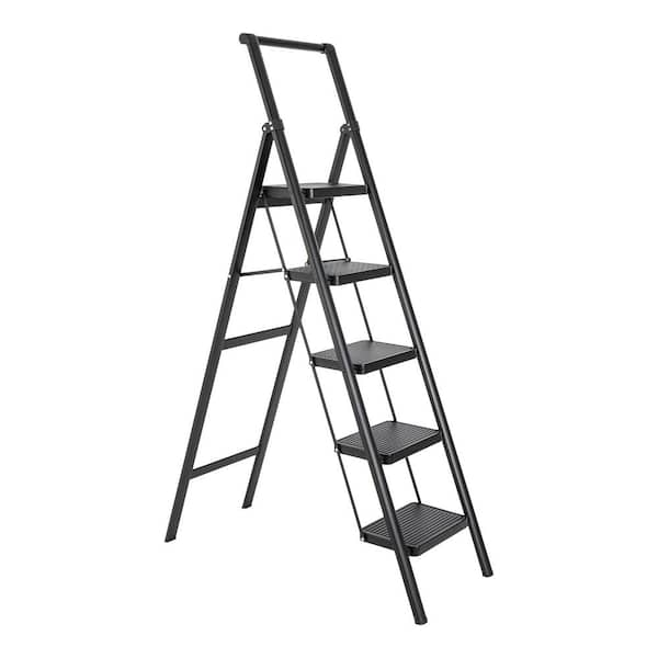 Tatayosi 5 Step Aluminum Folding Step Stool Ladder 330 Lbs Load Capacity Type Ia Duty Rating 5 5556