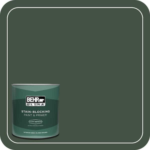 BEHR ULTRA 1 qt. #ECC-48-3 Lush Grass Extra Durable Semi-Gloss Enamel Interior Paint & Primer