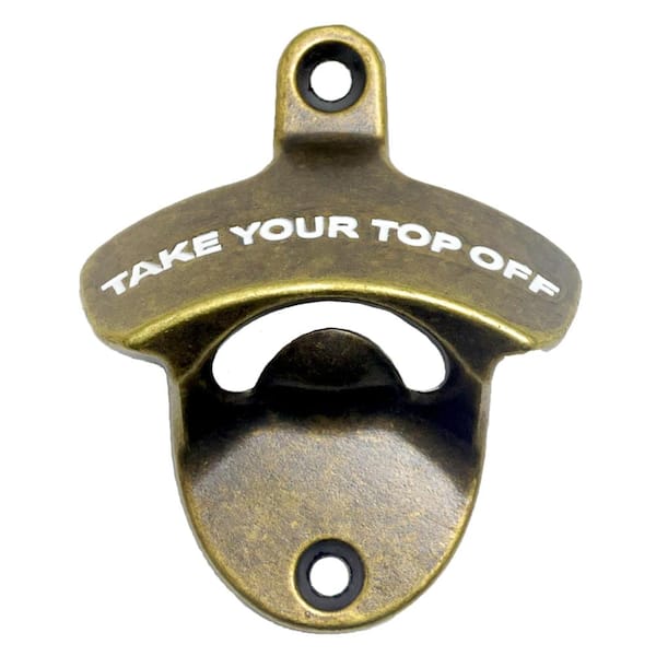 Antique Bronze Vintage Wall-Mounted Bottle Opener Stainless Steel with Brass Finish Classic Style