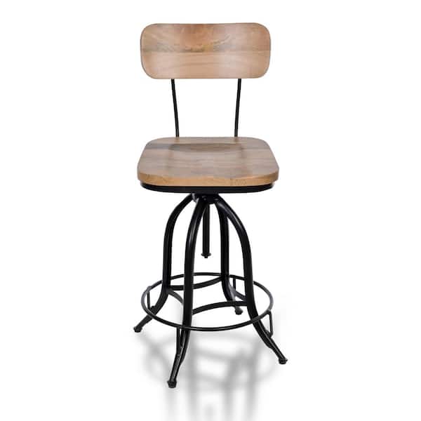 Carolina Chair and Table Mason 38.25 Natural/Black with Backrest Adjustable Stool